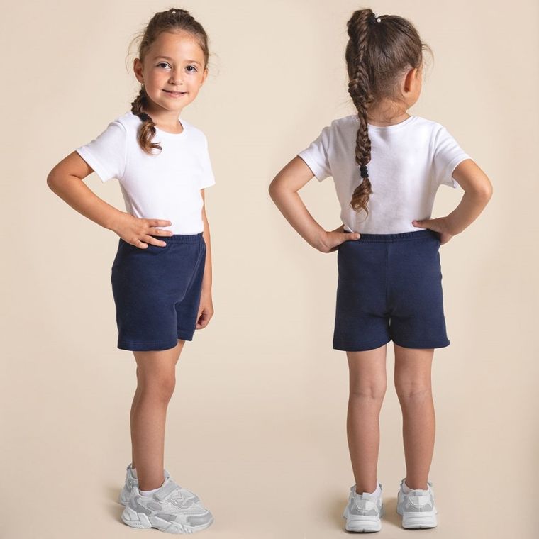 Komplet dziecięcy, T-shirt, Szorty, biało-granatowy, Nicol