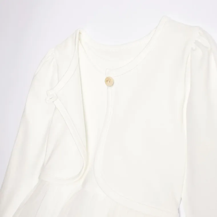 Komplet dziewczęcy, Sukienka, Bolerko, ecru, Nicol