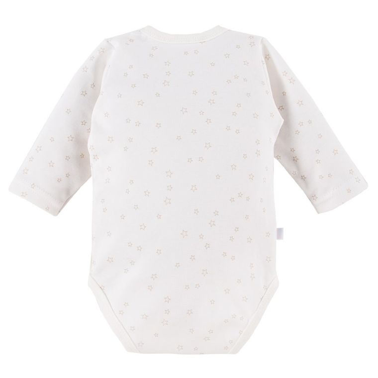 Komplet niemowlęcy, Czapka, Body z długim rękawem, Półśpiochy, Pajac, ecru, Eevi