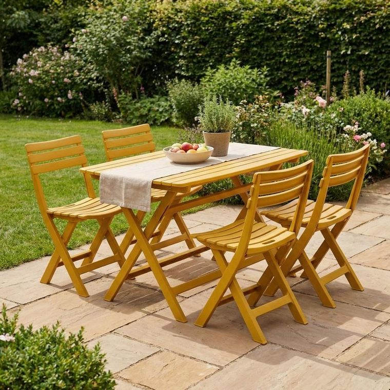 Koopman, Komodo, krzesła cateringowe, składane, plastikowe, beżowe, 4 szt.