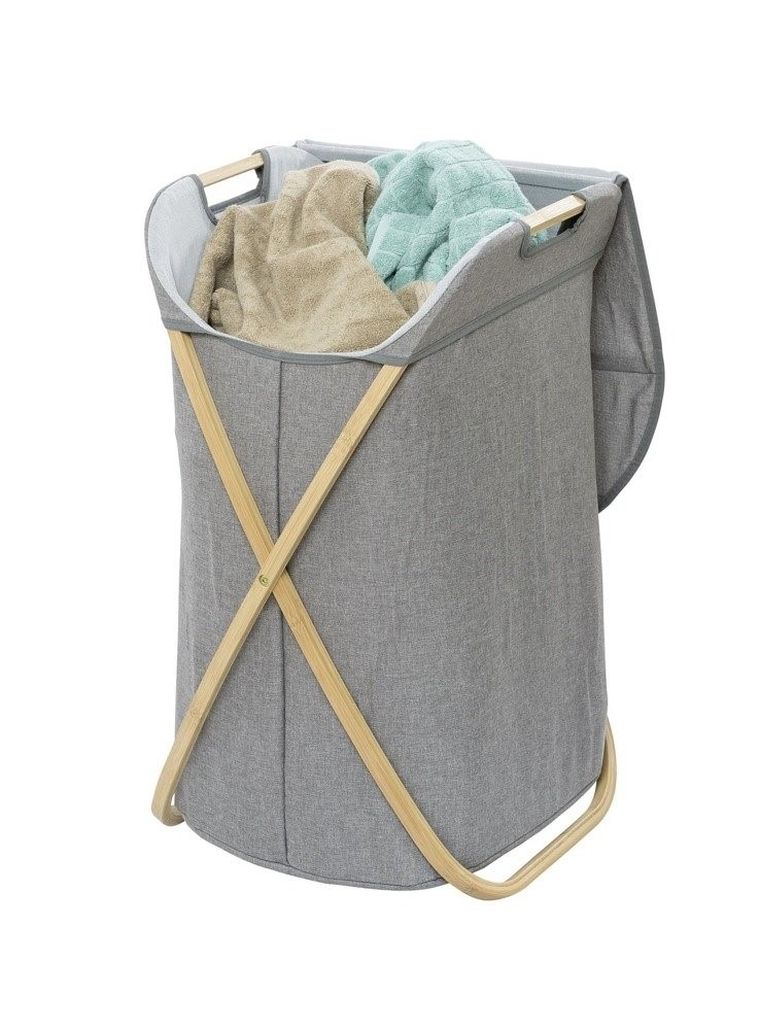 Kosz na pranie, Bahari, na składanym stelażu, 79 l, 68-46-40 cm