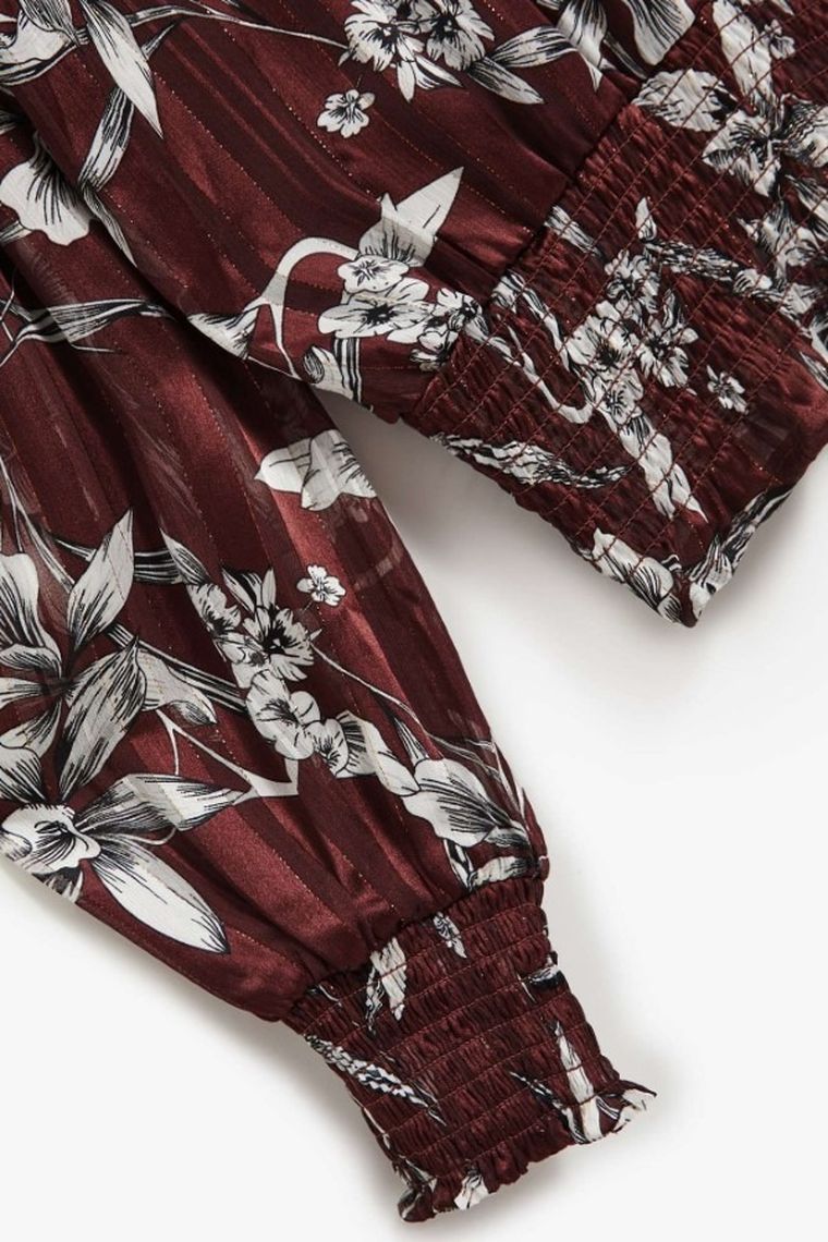 Koszula damska z długim rękawem, brązowa, Moodo