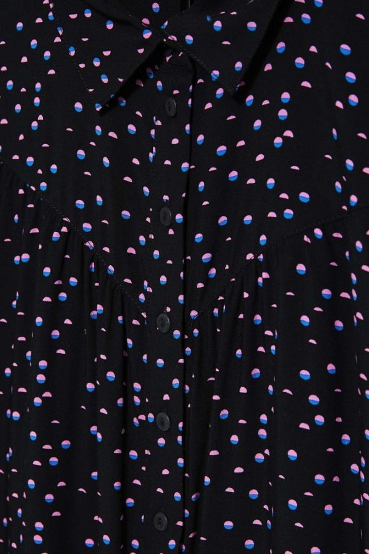 Koszula damska z długim rękawem, czarna, Moodo