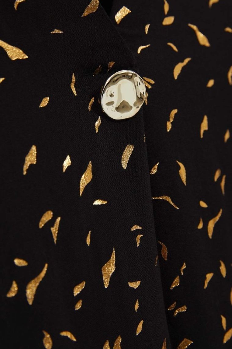 Koszula damska z długim rękawem, czarna, Moodo