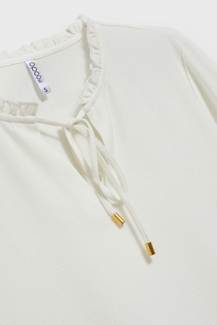 Koszula damska z długim rękawem, ecru, Moodo