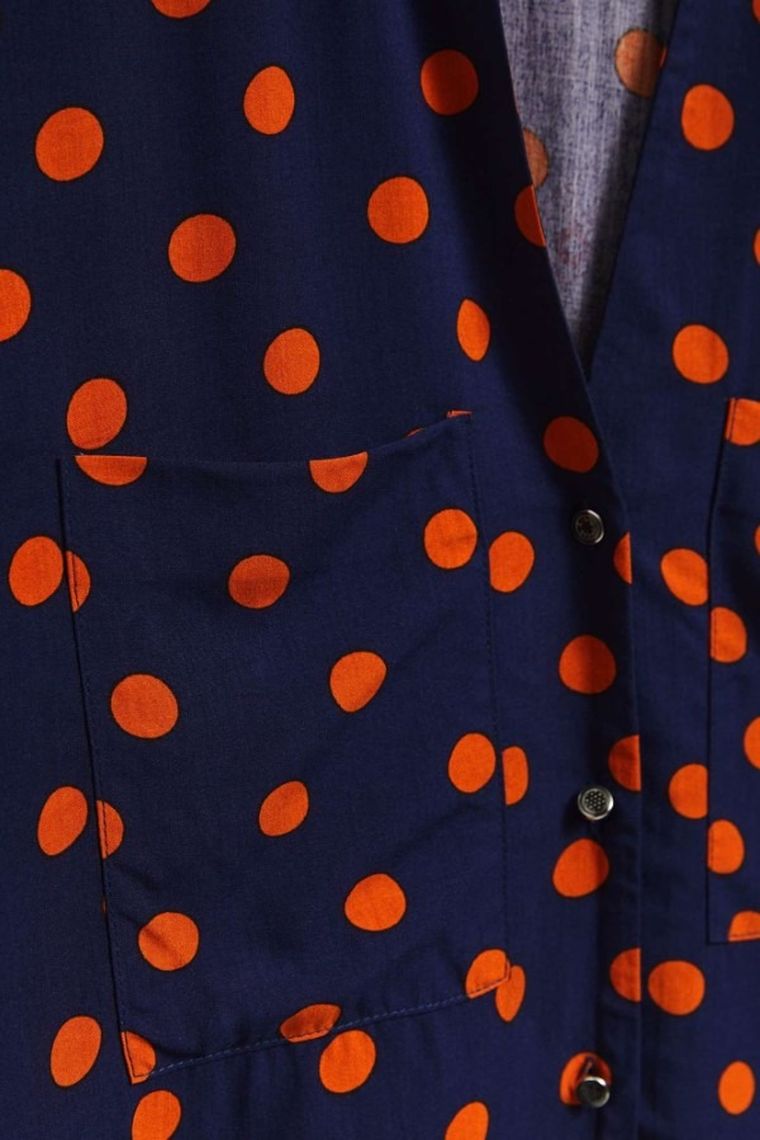 Koszula damska z długim rękawem, granatowa, Moodo