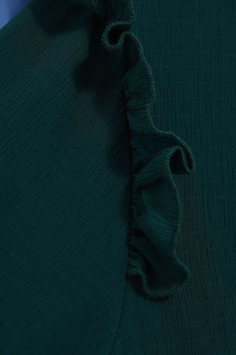 Koszula damska z długim rękawem, zielona, Moodo