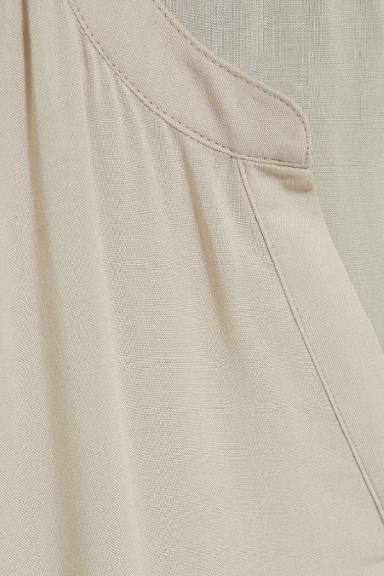 Koszula damska z krótkim rękawem, beżowa, Moodo