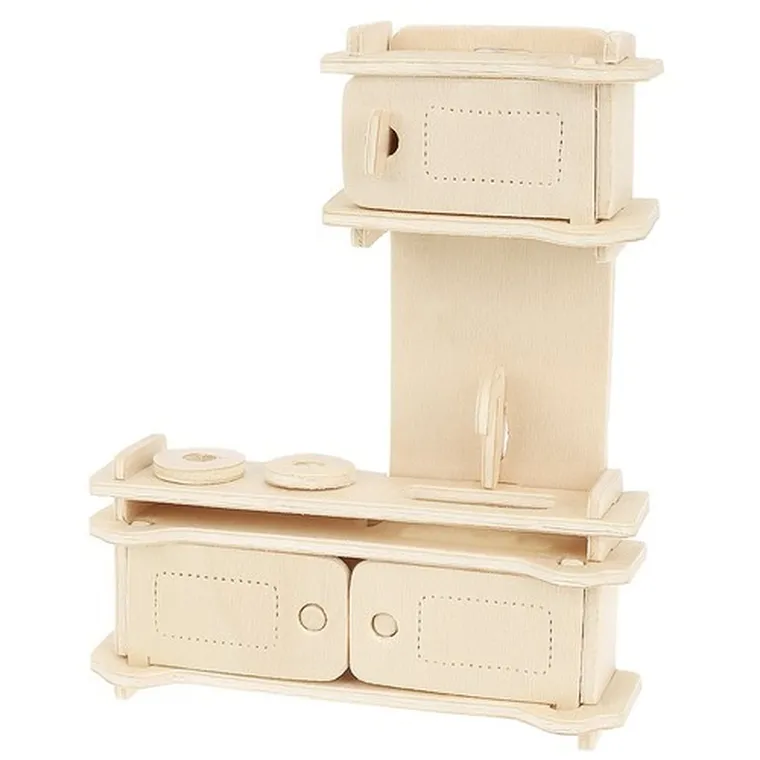 Kruzzel, zestaw mebelków drewnianych dla lalek, 34 elementy