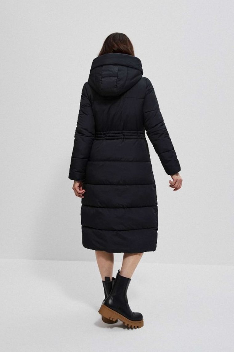 Kurtka damska z kapturem, czarna, Moodo