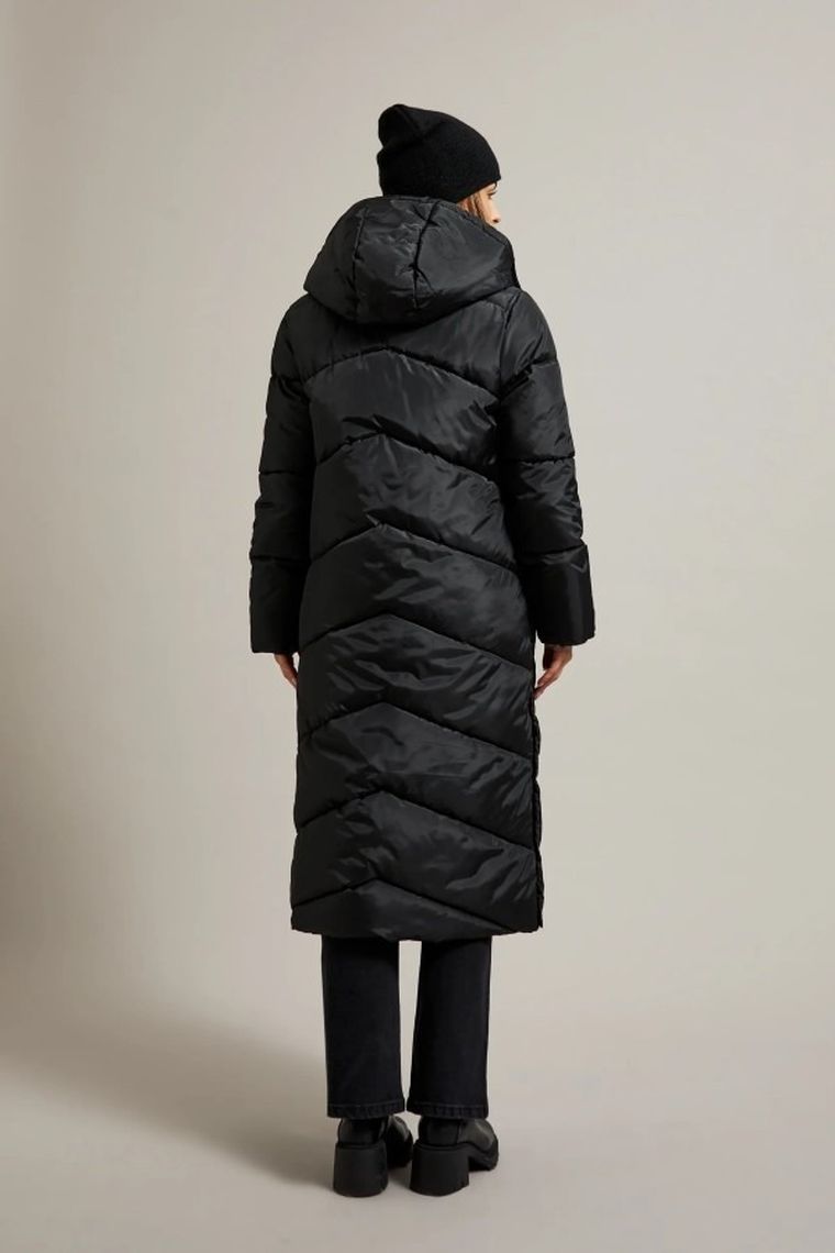 Kurtka damska z kapturem, czarna, Moodo