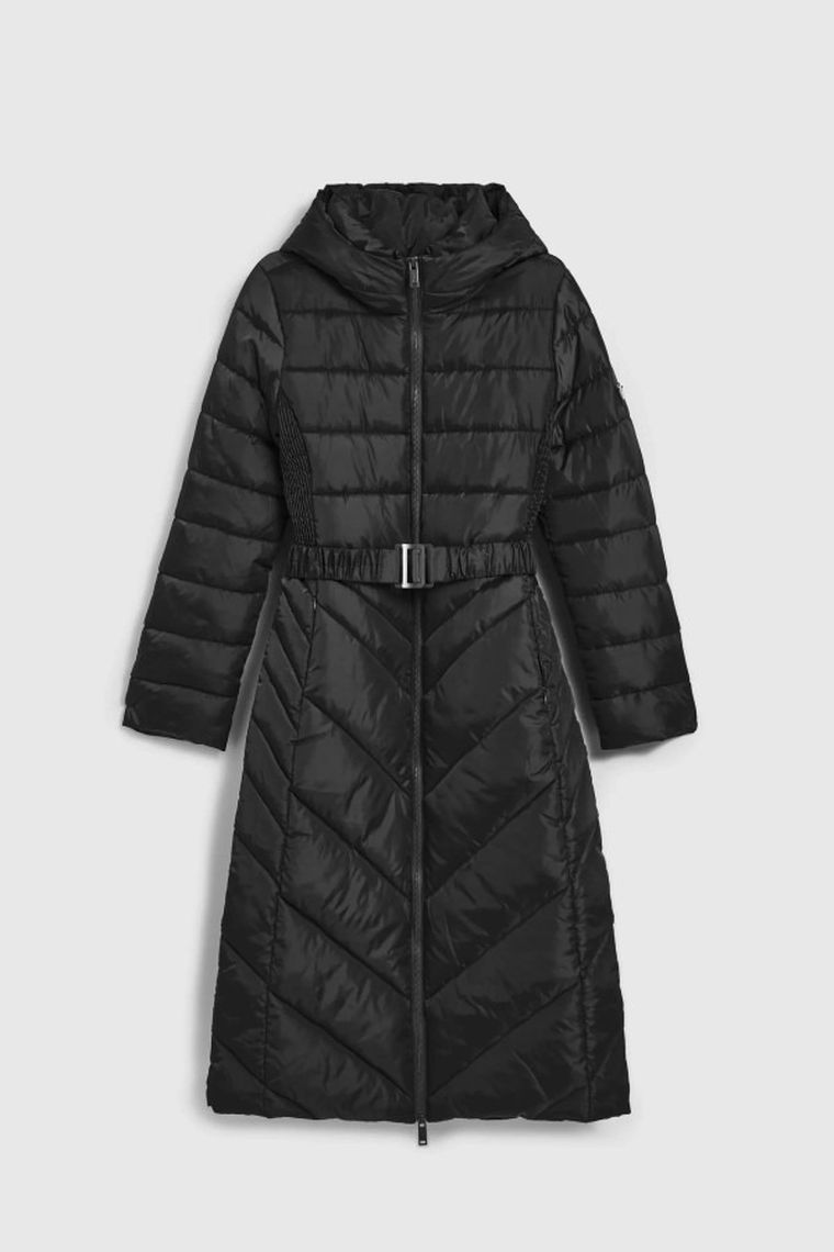 Kurtka damska z kapturem, czarna, Moodo