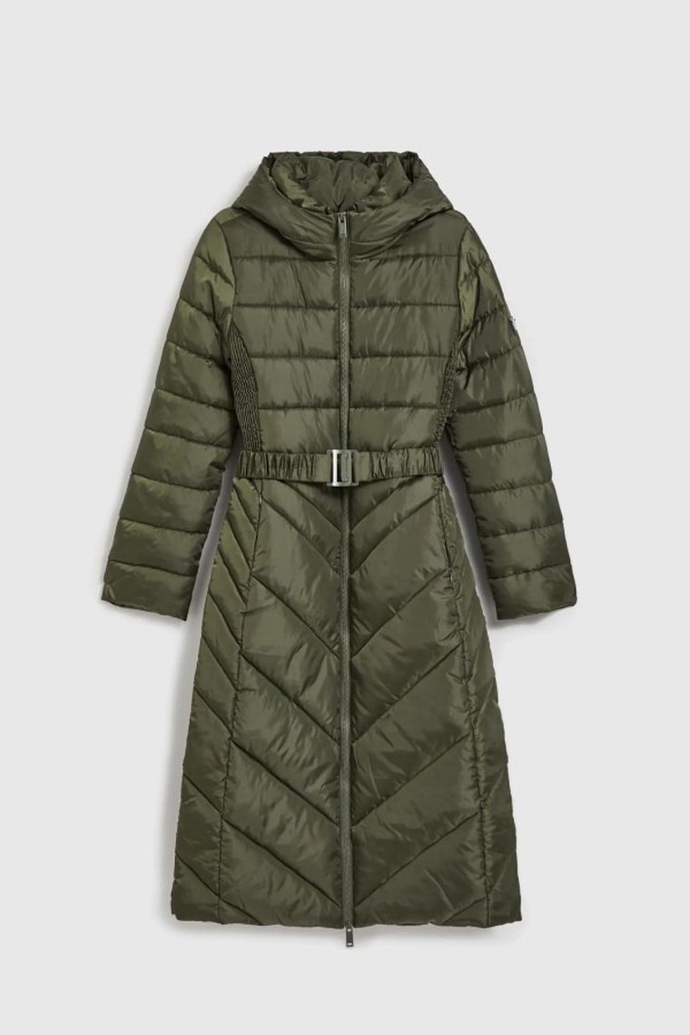 Kurtka damska z kapturem, khaki, Moodo