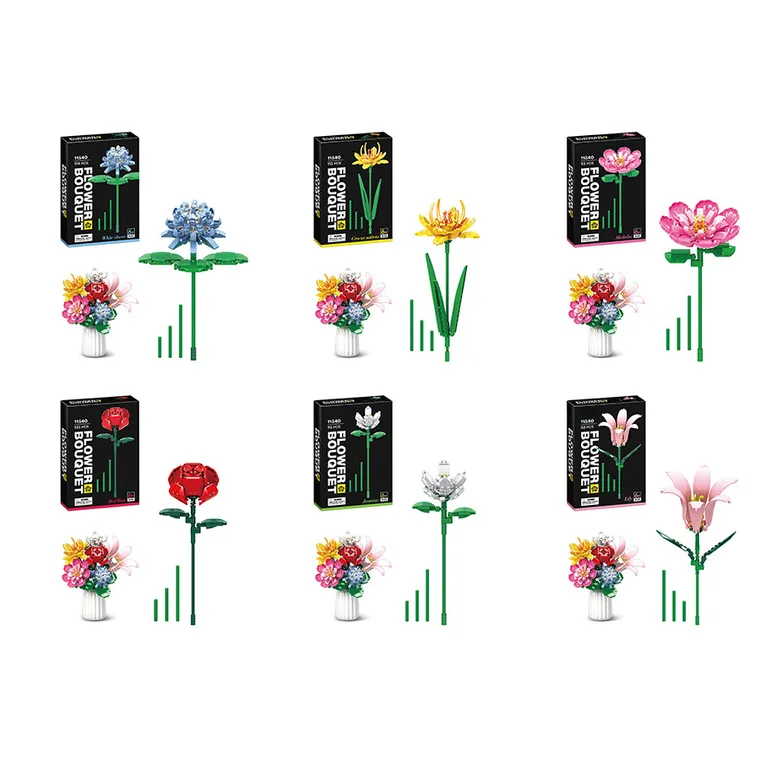 Kwiaty, klocki konstrukcyjne