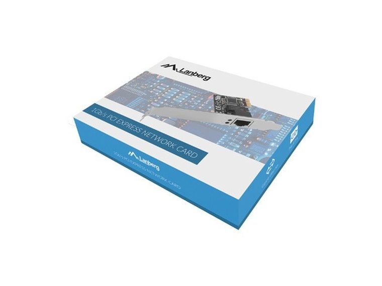 Lanberg, karta sieciowa, PCI-E 1X RJ45 1GB RTL8111C ŚLEDŹ LOW PROFILE PCE-1GB-201