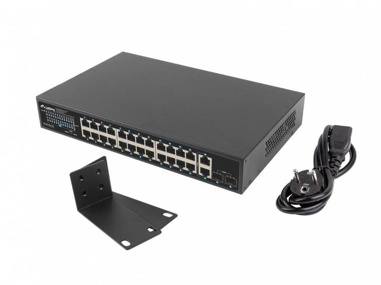 Lanberg, switch, 24-1gb POE+/2X GB/2X SFP, 360W
