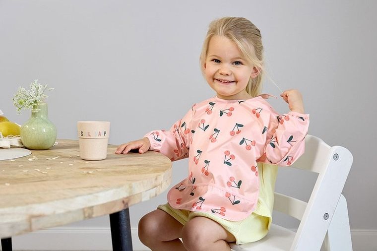 Lassig, Happy Fruits Cherry, zestaw śliniaków z długim rękawem, 6m+, 2 szt.