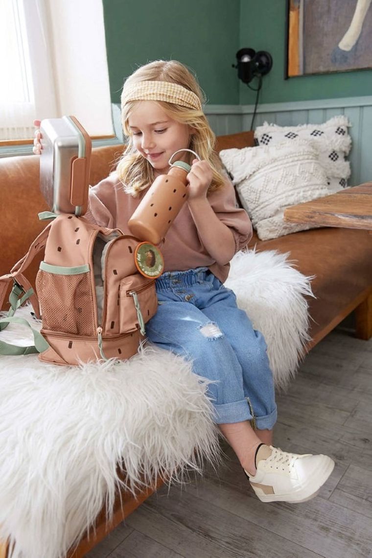 Lassig, Happy Prints, bidon ze stali nierdzewnej, karmelowy, 500 ml