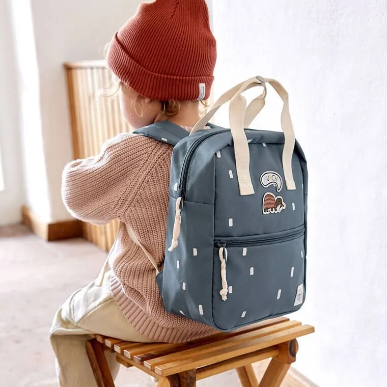 Lassig, Happy Prints, plecak dla przedszkolaka, kwadratowy, granatowy