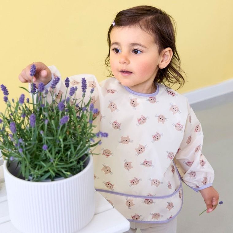 Lassig, Tiny Team, zestaw śliniaków z długim rękawem, kotek, 6m+