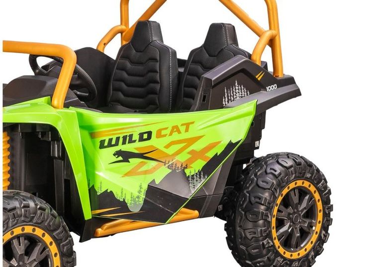 Lean Cars, Buggy Arctic Cat Wildcat XX, pojazd na akumulator, 24V14AH, zielony