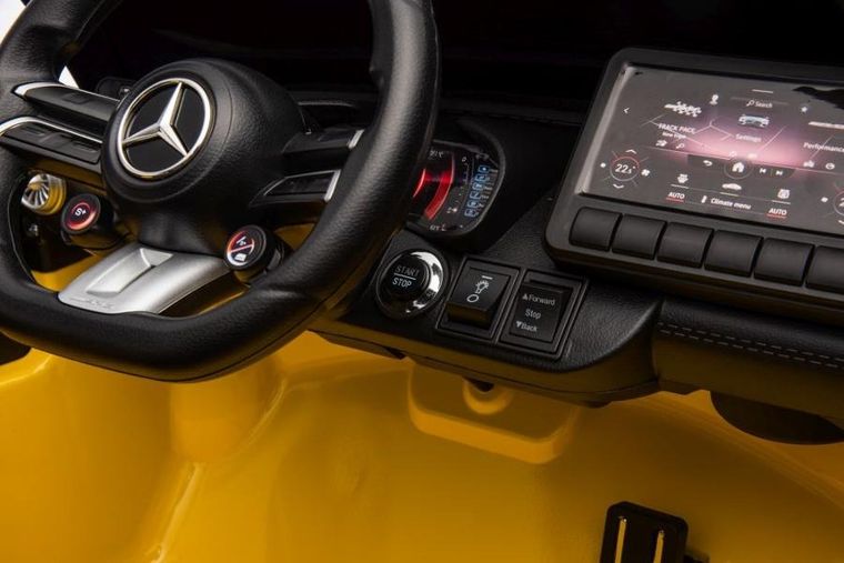 Lean Cars, Mercedes AMG SL63, pojazd na akumulator, żółty lakierowany