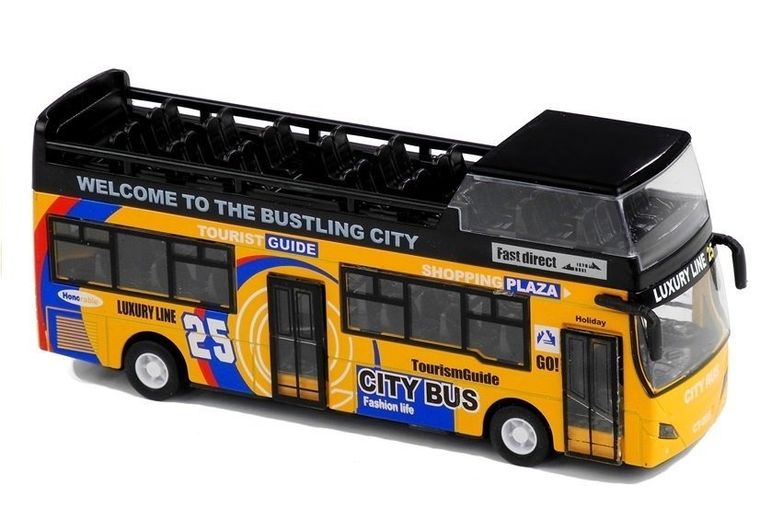 Lean Toys, autobus piętrowy, pojazd turystyczny, zielony, 1:32