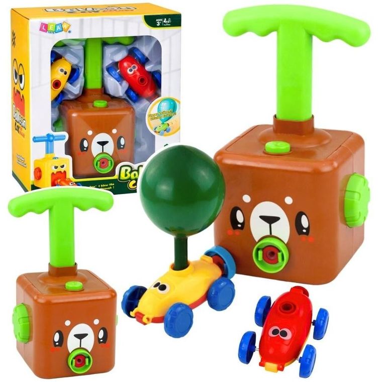 Lean Toys, balonowa wyrzutnia autek, miś