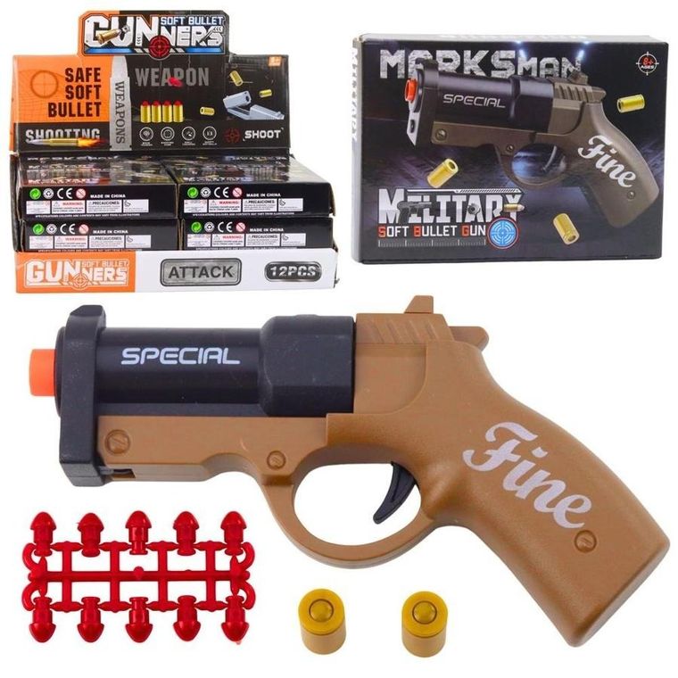 Lean Toys, mini pistolet na piankowe naboje, łuski 13,5 cm