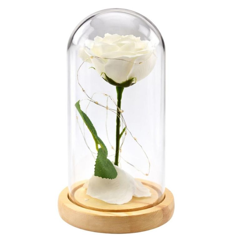 Lean Toys, wieczna róża w kopule, z oświetleniem LED