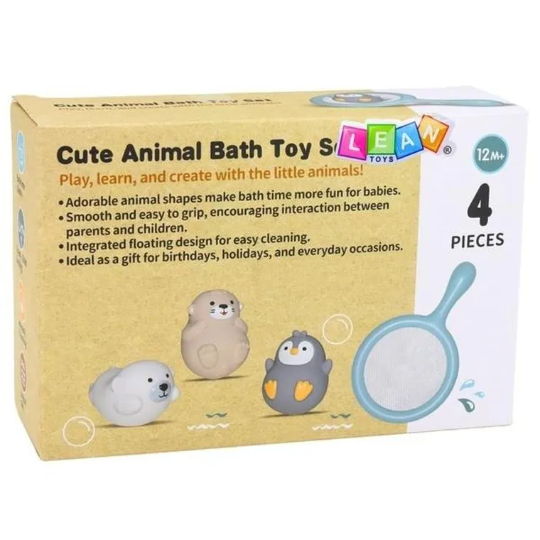 Lean Toys, zwierzęta, zabawki do kąpieli, pastelowe, 4 szt.