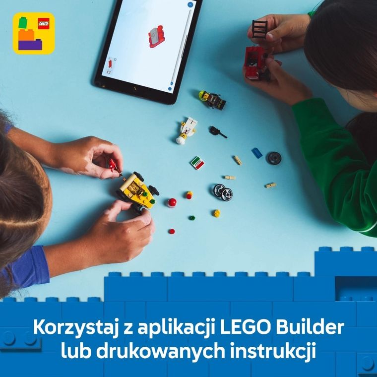 LEGO City, Zestaw wyścigówek: pizza kontra wóz strażacki, 60458