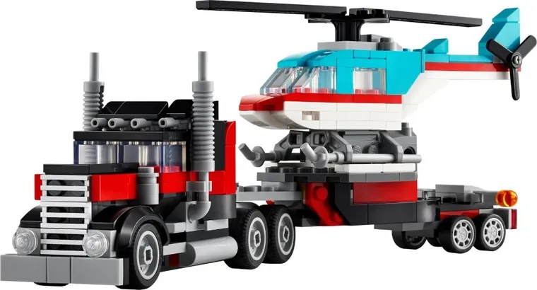 LEGO Creator, Ciężarówka z platformą i helikopterem, 31146