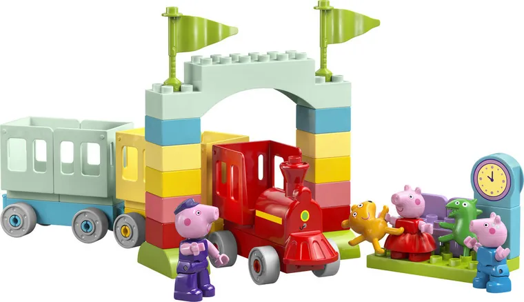 LEGO DUPLO, Świnka Peppa, Podróż pociągiem i Dziadek Świnka, 10466