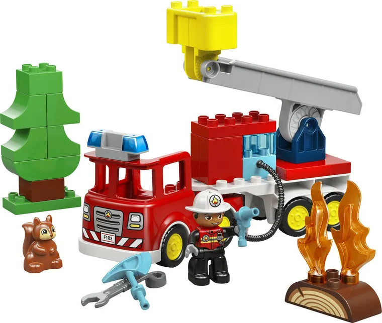 LEGO DUPLO, Wóz strażacki z wężem i strażakiem, 10473