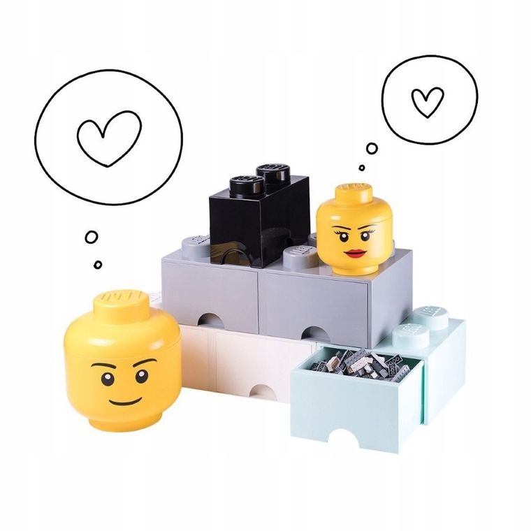 LEGO, duża głowa, pojemnik do przechowywania, girl, rozmiar L, 8,5l