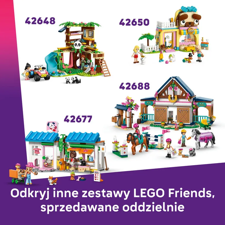LEGO Friends, Przyczepa z koniem i źrebaczkiem, 42695