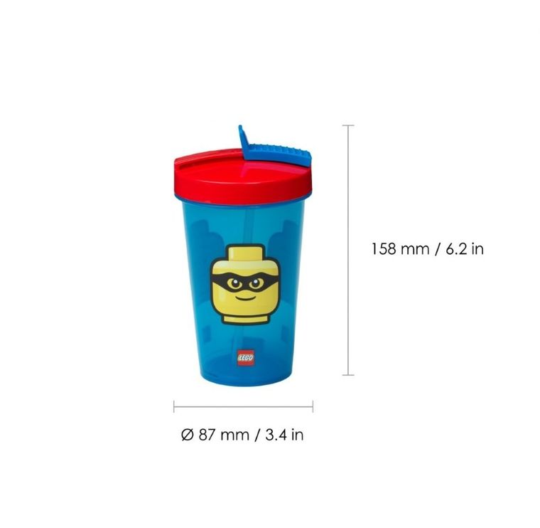 LEGO, kubek ze słomką, classic, 500 ml