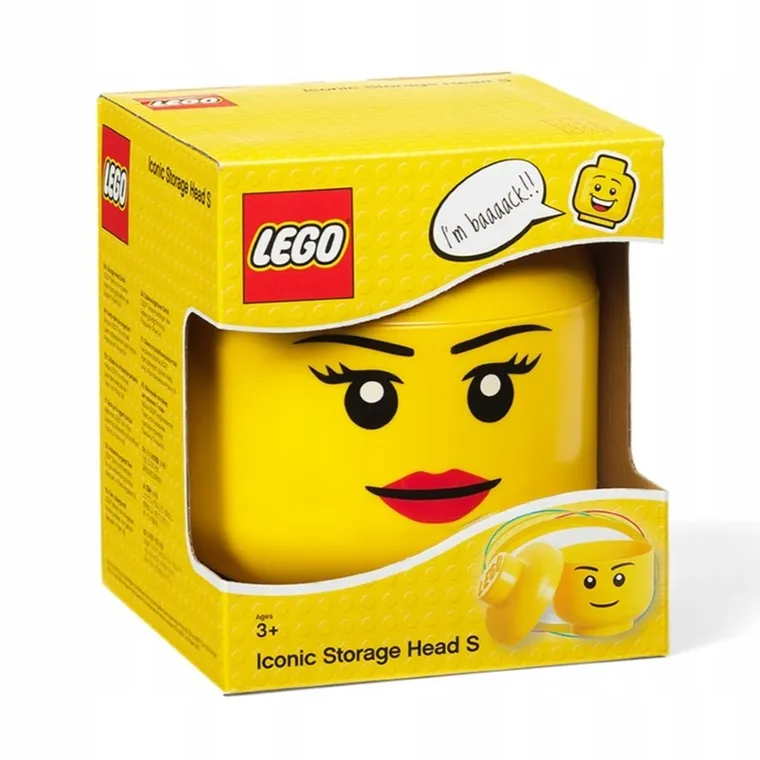 LEGO, mała głowa, pojemnik do przechowywania, girl, rozmiar S, 2l