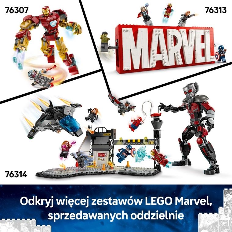 LEGO Marvel, Auto Iron Mana i Czarna Pantera kontra Czerwony Hulk, 76310