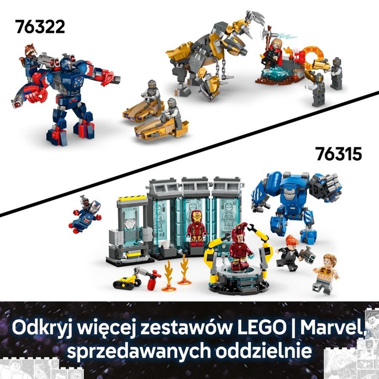 LEGO Marvel, Iron Man i War Machine kontra drony Hammera, 76320