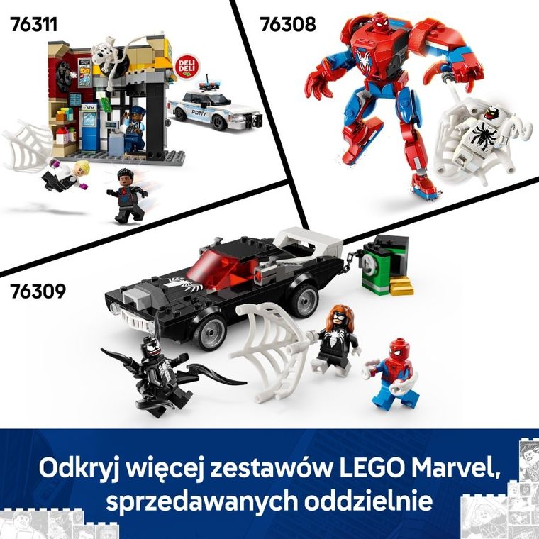 LEGO Marvel, Spider-Man kontra muscle car Venoma, 76309
