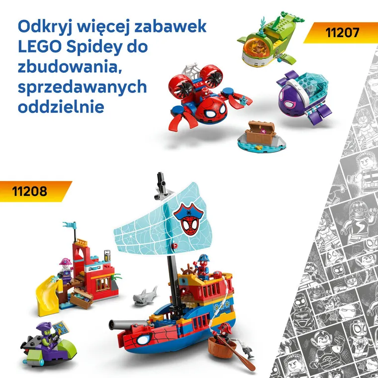LEGO Marvel, Spidey na motocyklu kontra Rhino, 11206