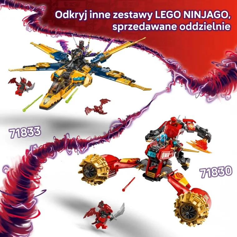 LEGO NINJAGO, Burzowy jeździec-mech Kaia, 71830