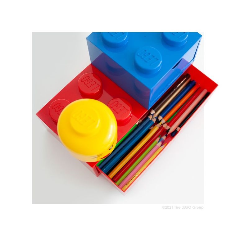 LEGO, Szufladka na biurko, klocek Brick 8, czerwona