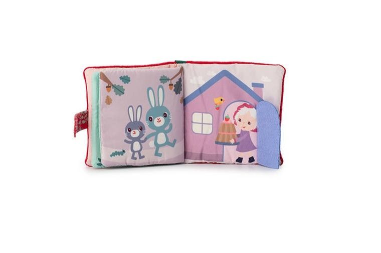 Lilliputiens, Czerwony Kapturek, miękka mini-książeczka z silikonowym gryzakiem, 6m+