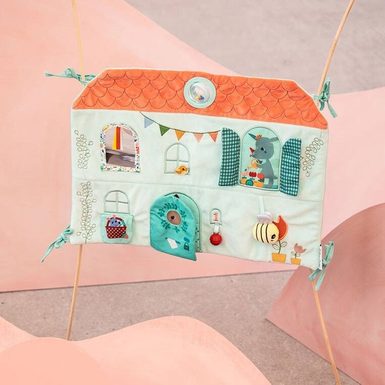 Lilliputiens, Domek Sarenki Stelli i Smoka Joe, miękka tablica aktywizująca do zabawy, 3m+