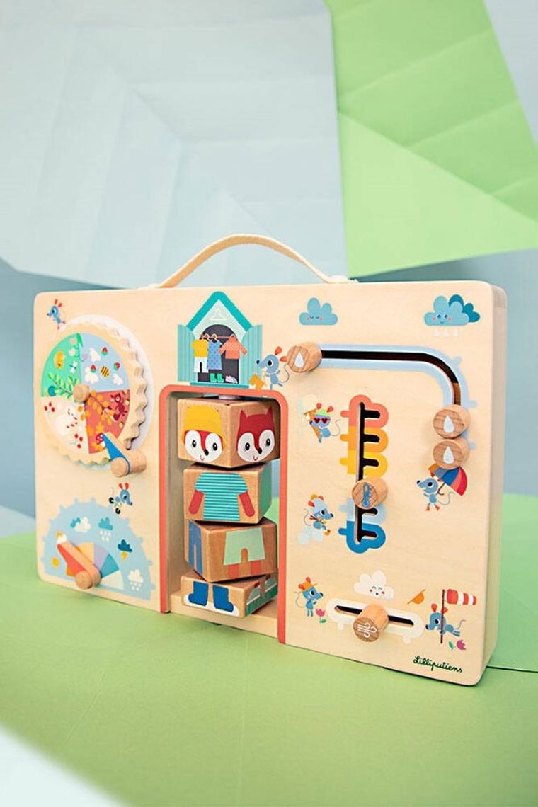 Lilliputiens, Lisiczka Alice, Ubranie na każdą pogodę, drewniana tablica manipulacyjna, 2l+