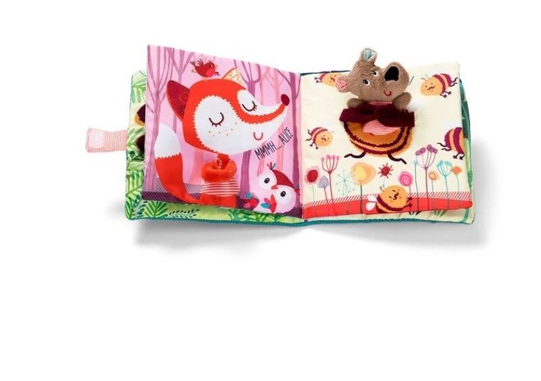 Lilliputiens, Niedźwiadek Cesar, książeczka z mini-pacynką na palec "Buziaki dla Cezara", 12m+