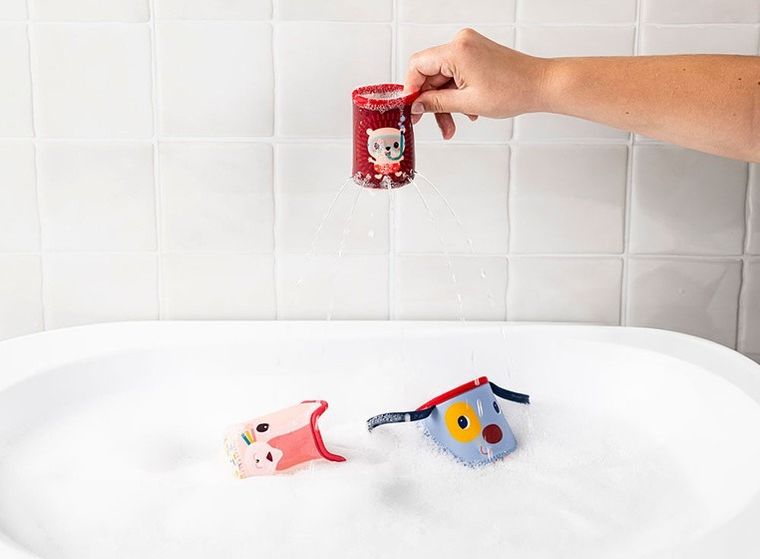 Lilliputiens, Piesek Jules, 3 kubeczki do kąpieli, 6m+